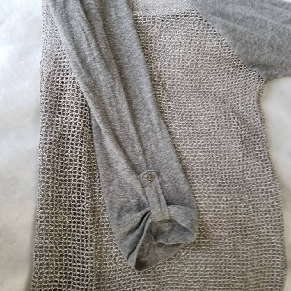 Maurices Gray Mesh See Through Baseball Tee, Gray, Size M - Picture 6 of 9